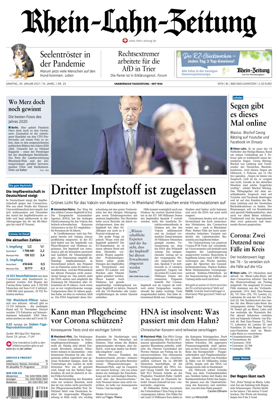 Rhein-Lahn-Zeitung vom Samstag, 30.01.2021