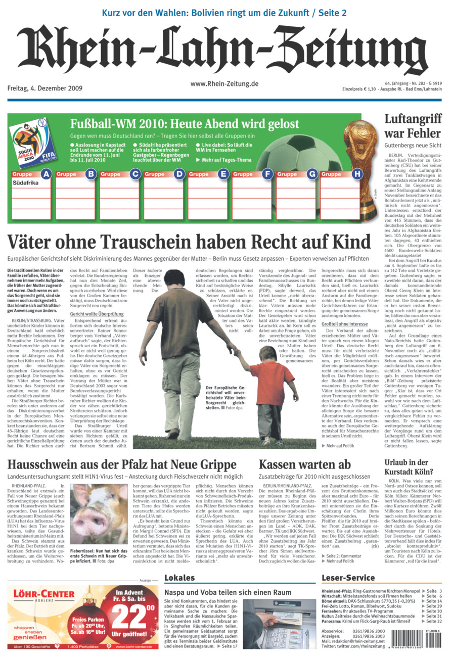 Rhein-Lahn-Zeitung vom Freitag, 04.12.2009