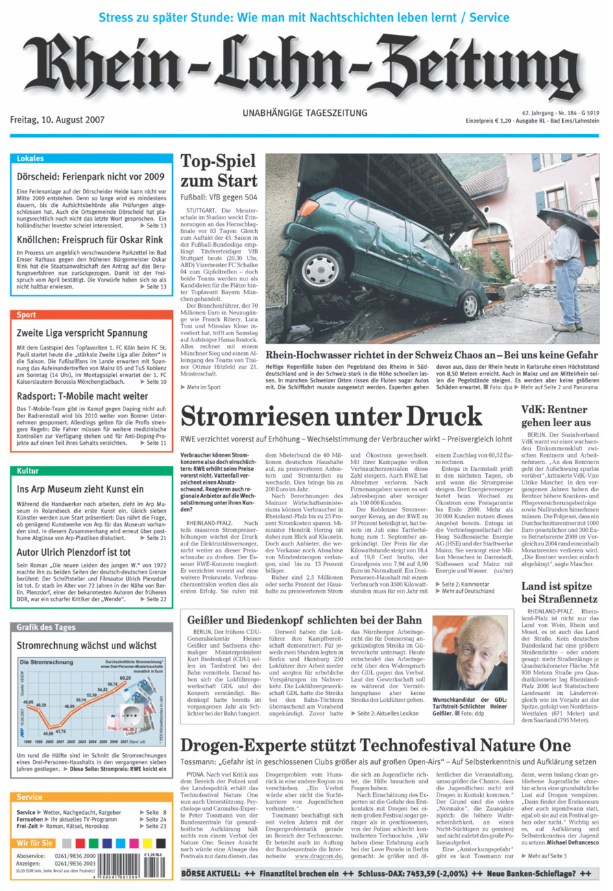 Rhein-Lahn-Zeitung vom Freitag, 10.08.2007