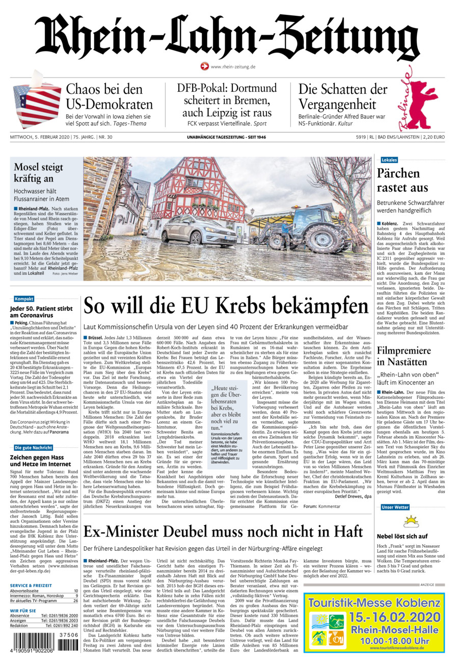 Rhein-Lahn-Zeitung vom Mittwoch, 05.02.2020