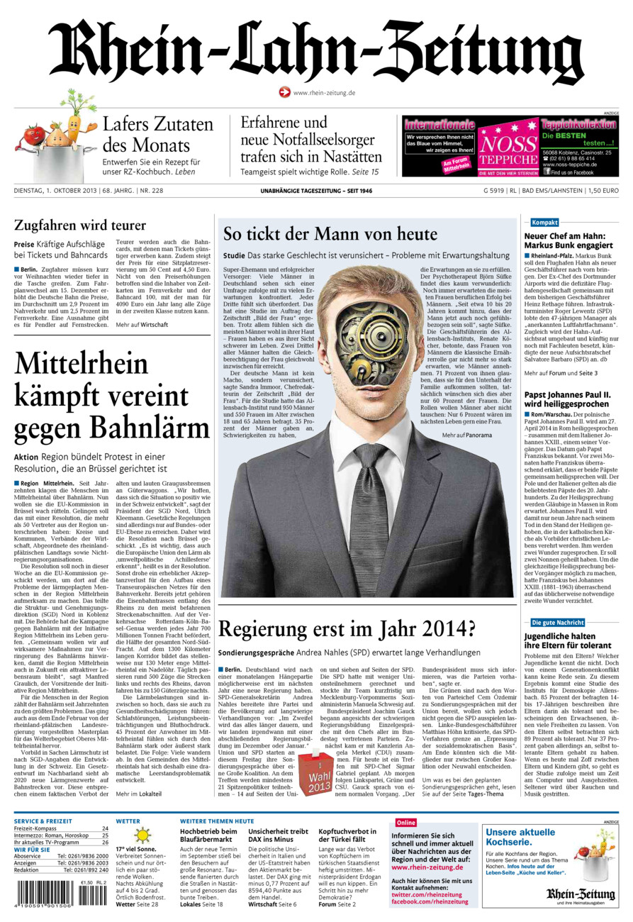 Rhein-Lahn-Zeitung vom Dienstag, 01.10.2013