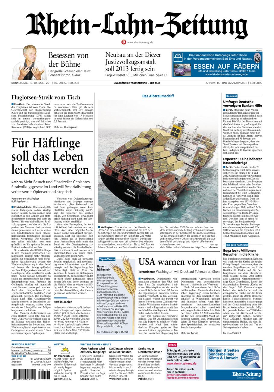 Rhein-Lahn-Zeitung vom Donnerstag, 13.10.2011