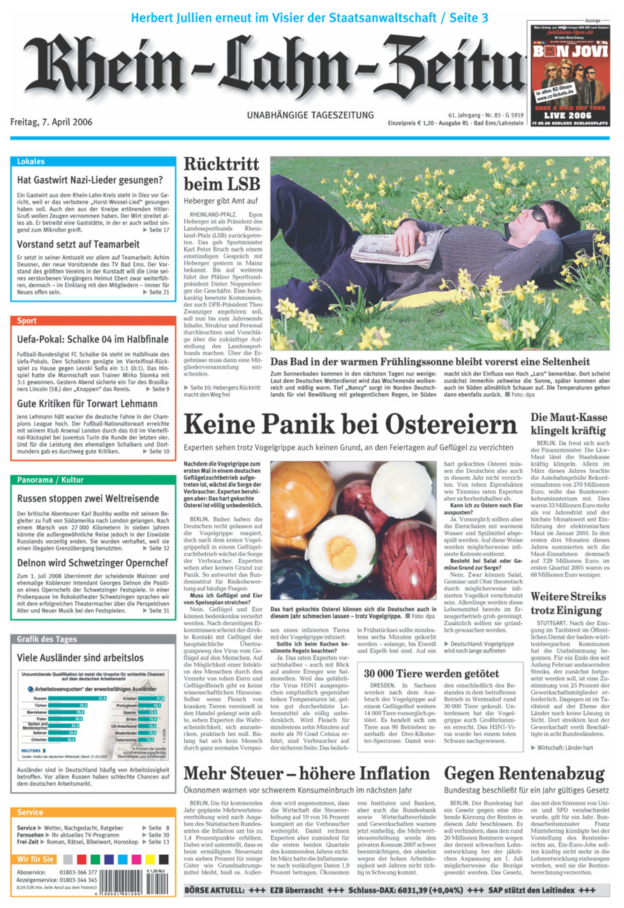 Rhein-Lahn-Zeitung vom Freitag, 07.04.2006
