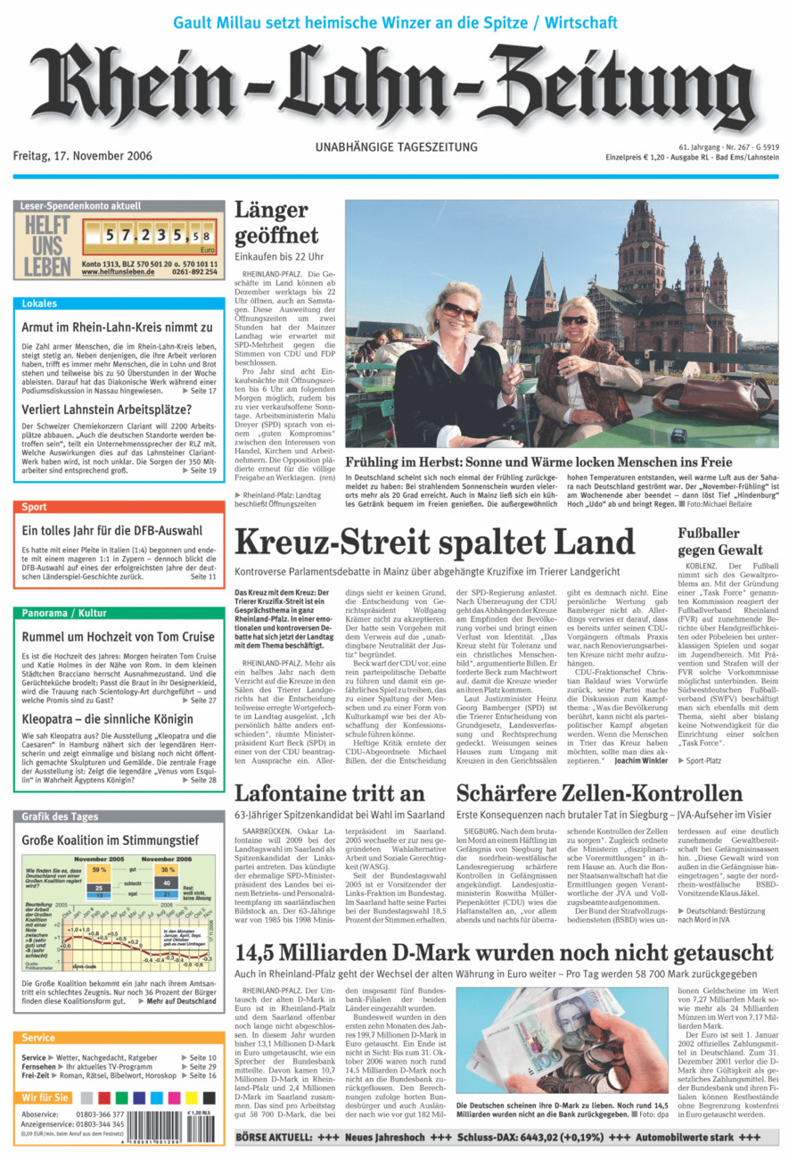 Rhein-Lahn-Zeitung vom Freitag, 17.11.2006