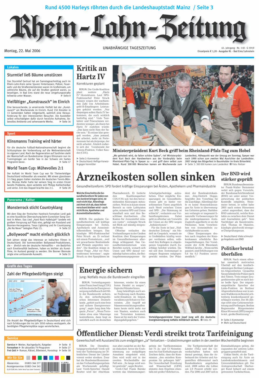 Rhein-Lahn-Zeitung vom Montag, 22.05.2006
