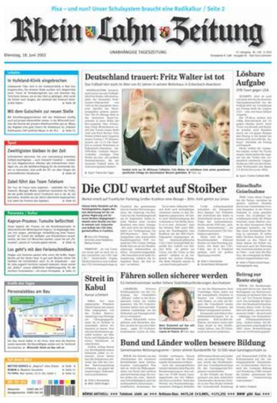 Rhein-Lahn-Zeitung vom Dienstag, 18.06.2002