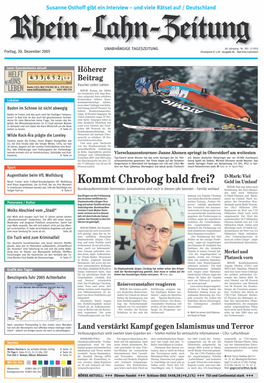 Rhein-Lahn-Zeitung vom Freitag, 30.12.2005