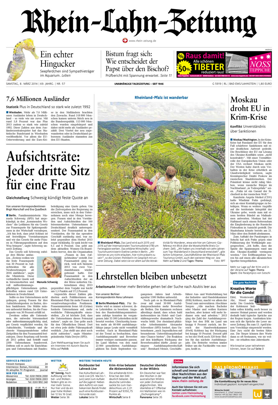 Rhein-Lahn-Zeitung vom Samstag, 08.03.2014