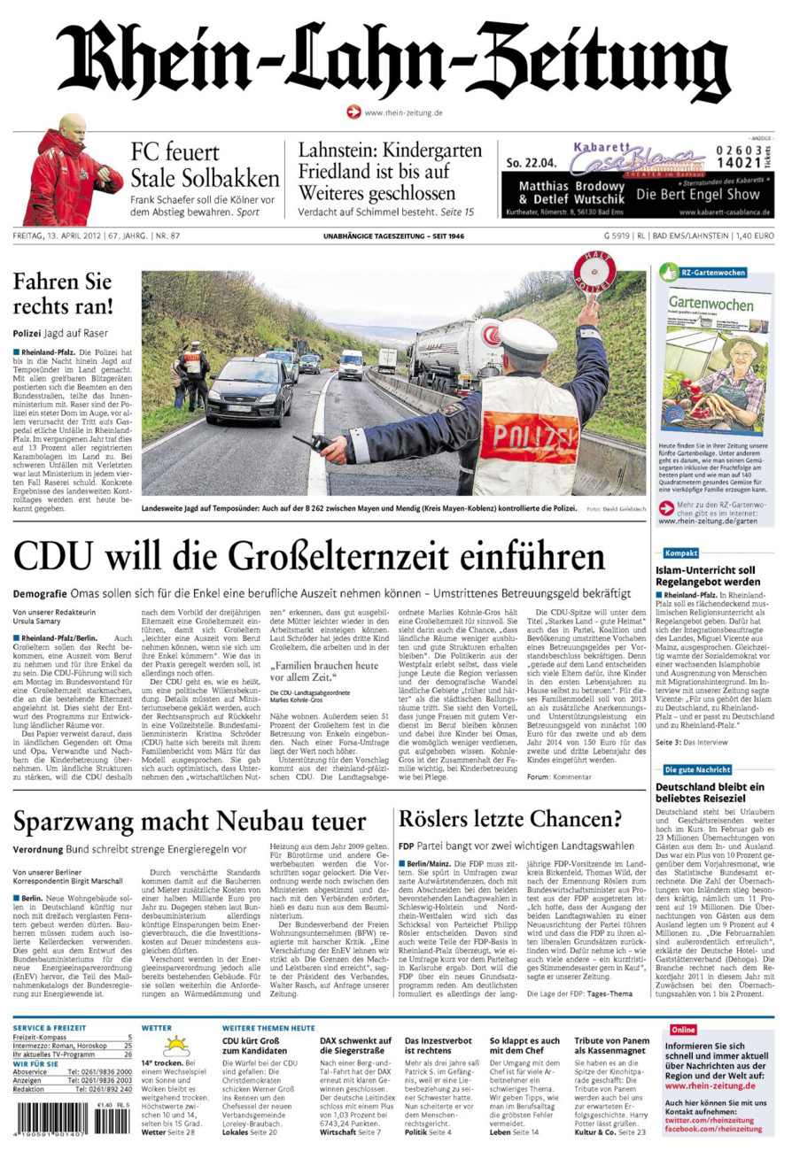 Rhein-Lahn-Zeitung vom Freitag, 13.04.2012