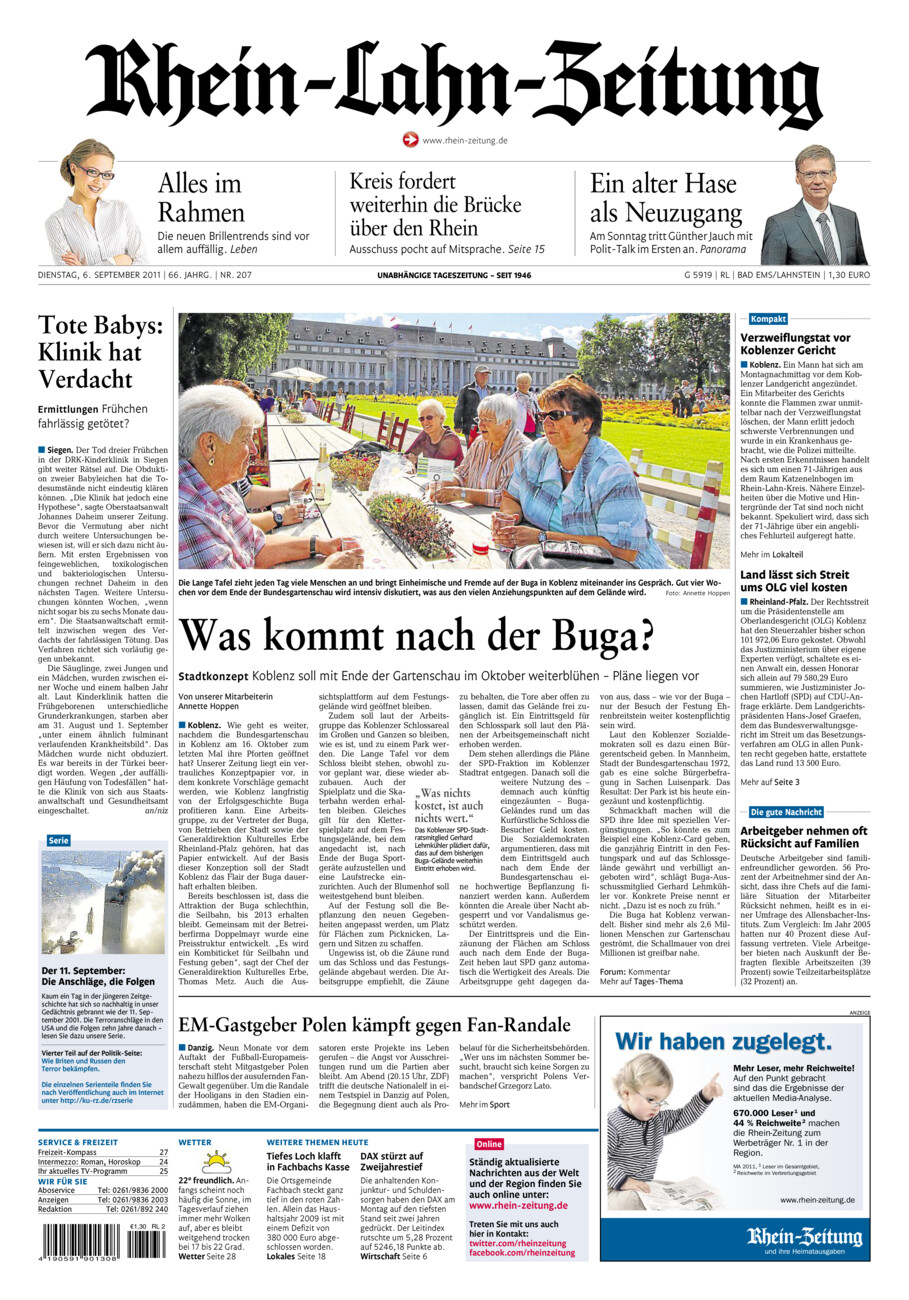 Rhein-Lahn-Zeitung vom Dienstag, 06.09.2011