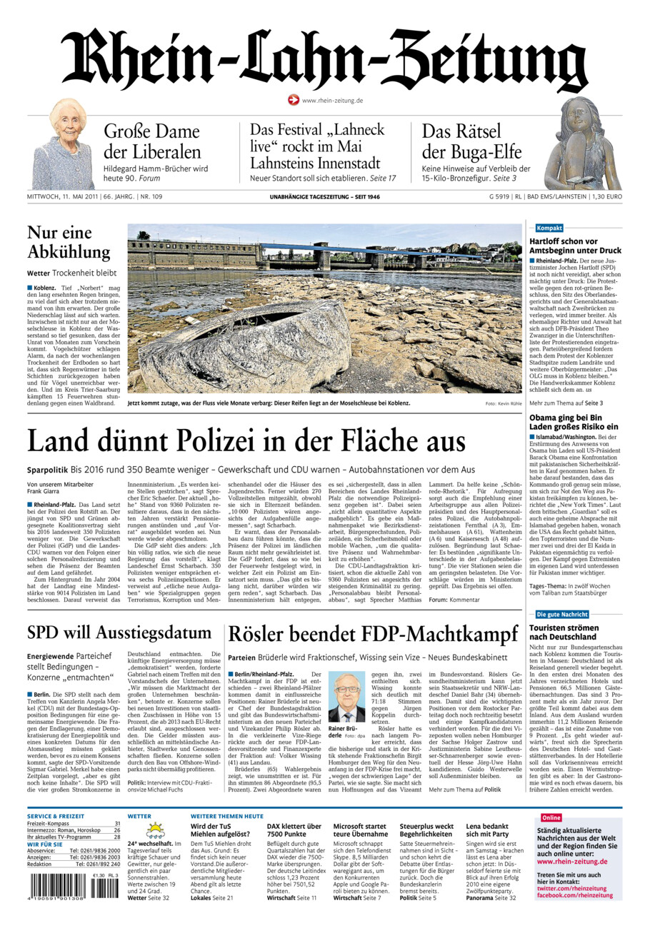 Rhein-Lahn-Zeitung vom Mittwoch, 11.05.2011