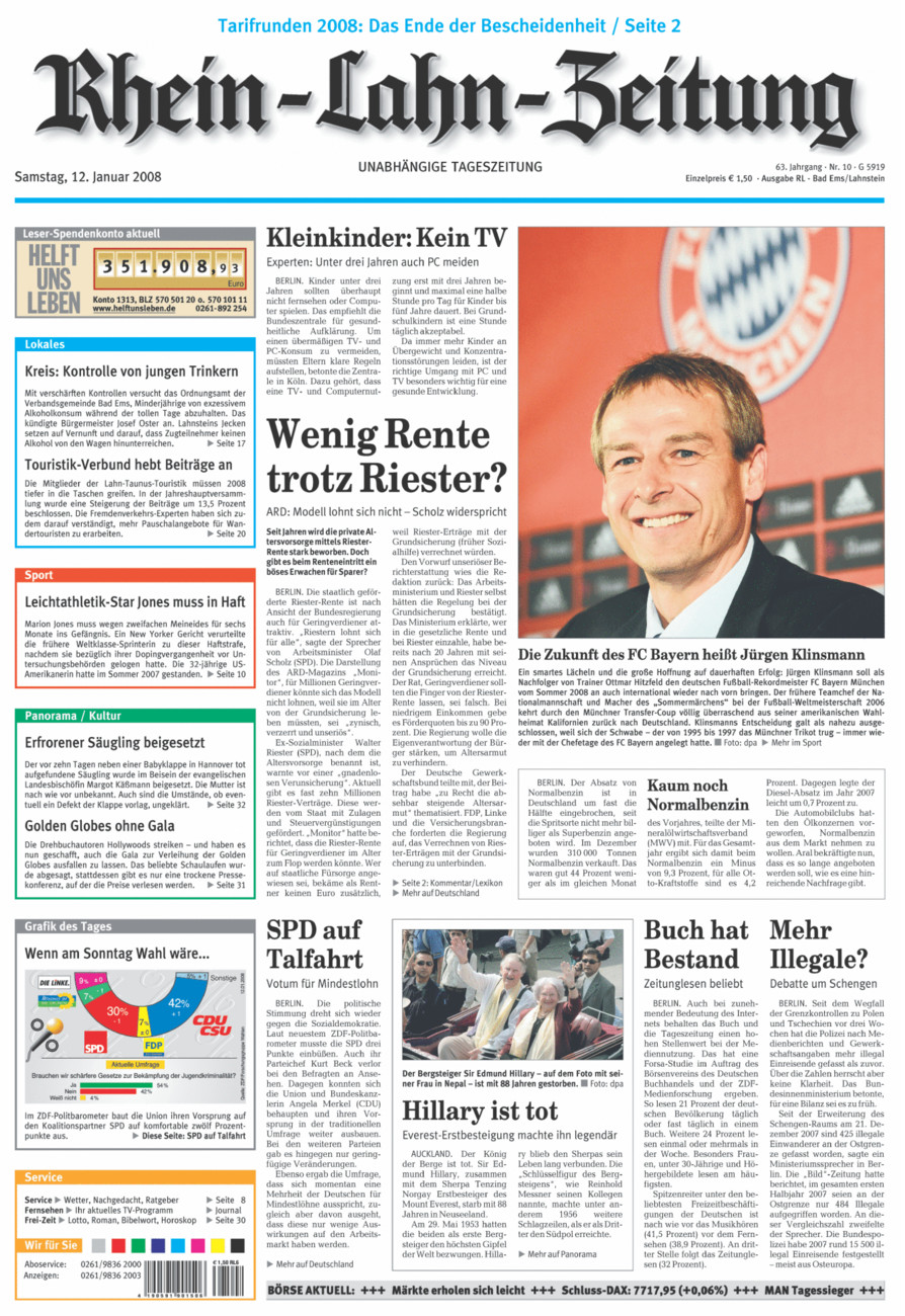 Rhein-Lahn-Zeitung vom Samstag, 12.01.2008