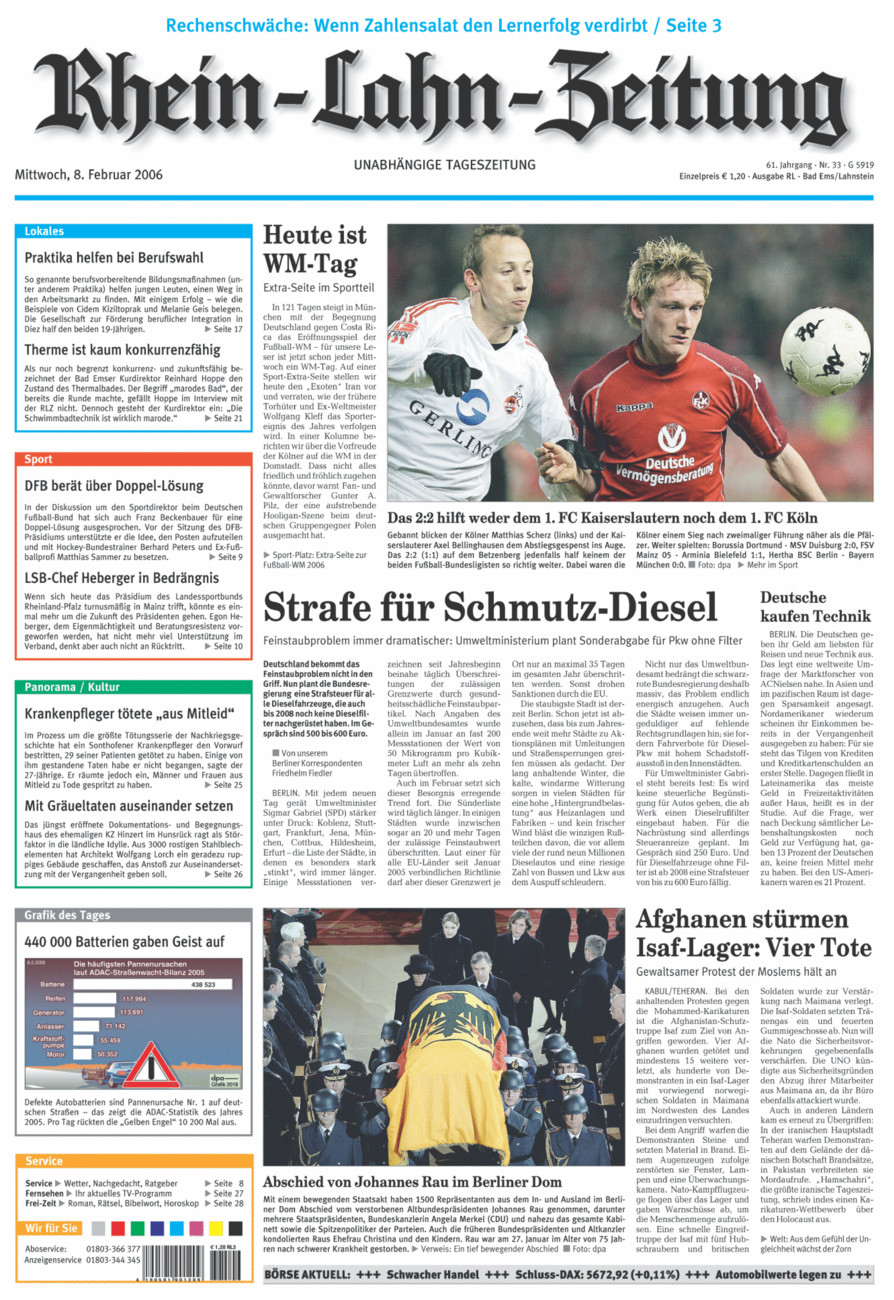 Rhein-Lahn-Zeitung vom Mittwoch, 08.02.2006