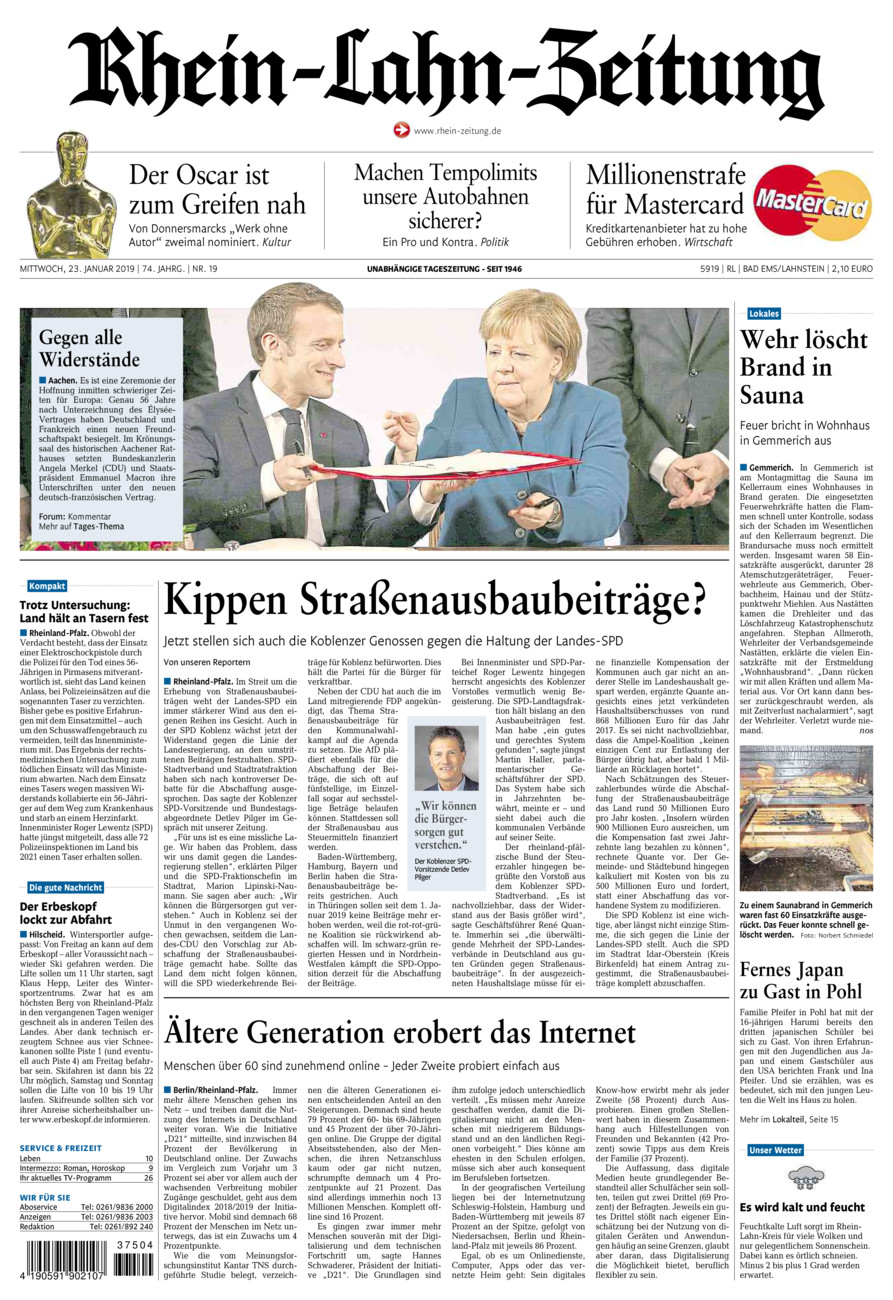 Rhein-Lahn-Zeitung vom Mittwoch, 23.01.2019