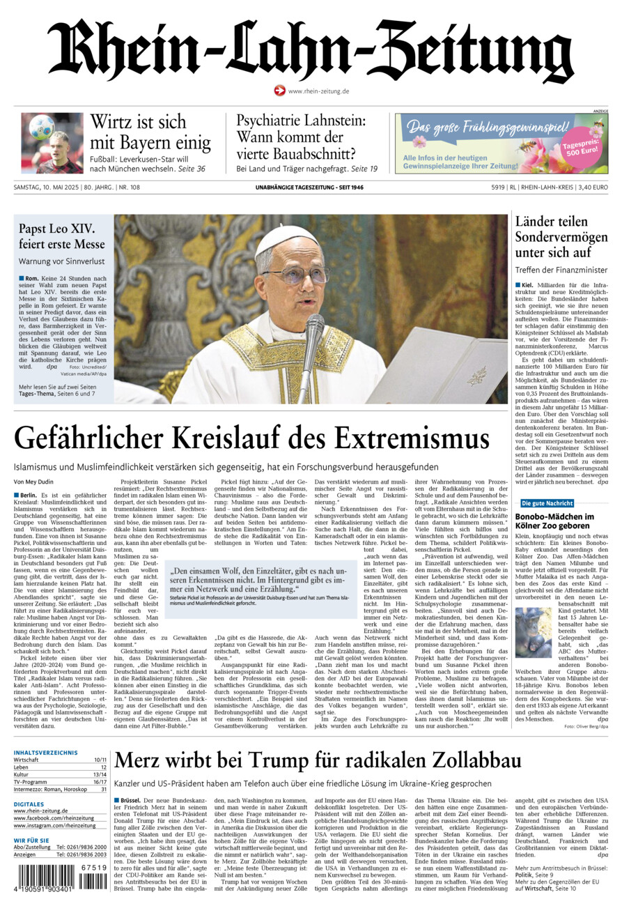 Rhein-Lahn-Zeitung vom Samstag, 10.05.2025