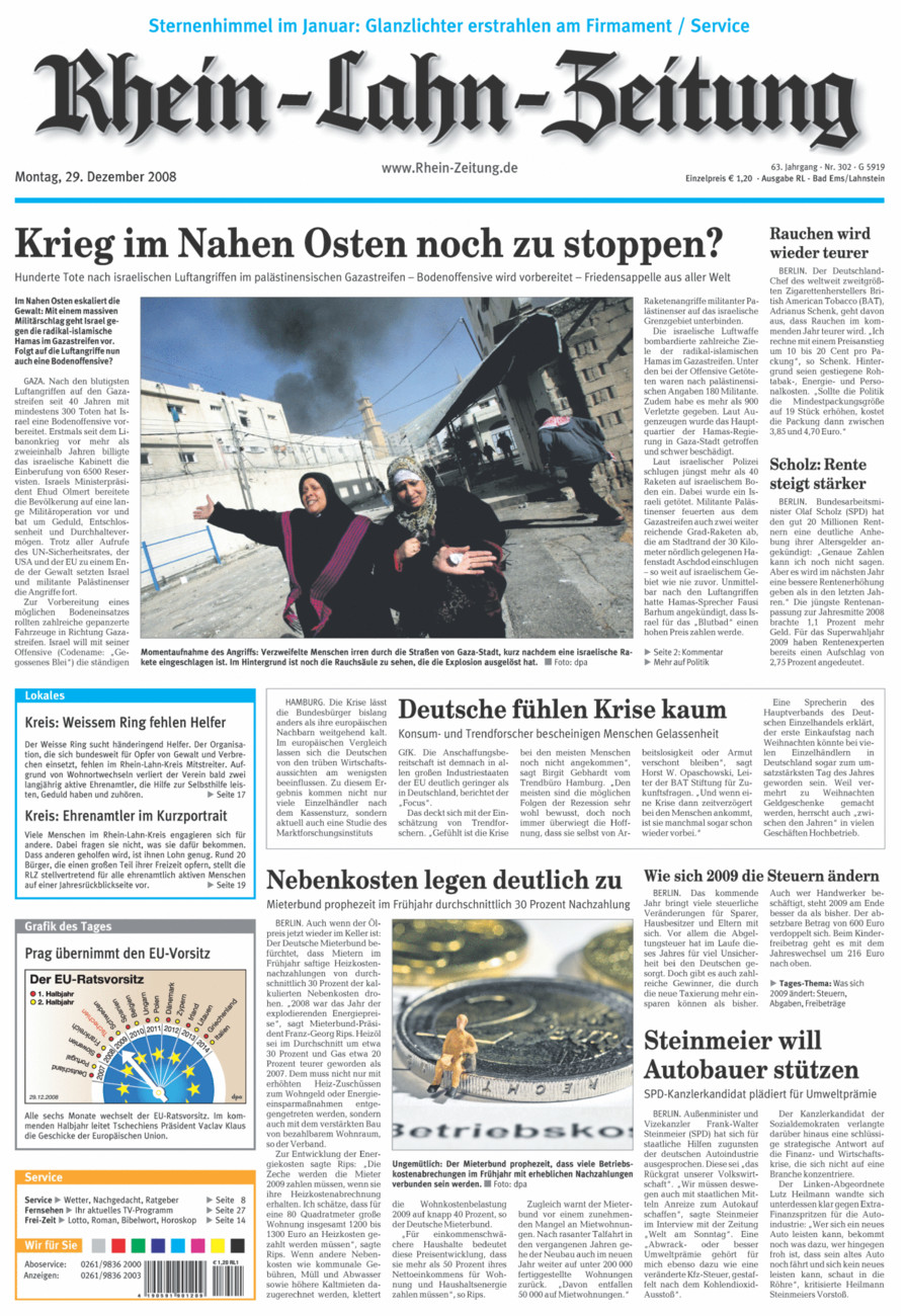 Rhein-Lahn-Zeitung vom Montag, 29.12.2008