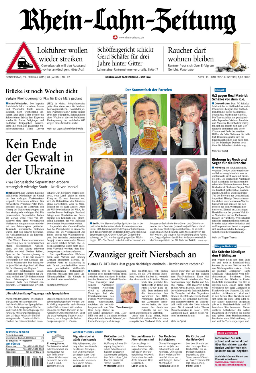 Rhein-Lahn-Zeitung vom Donnerstag, 19.02.2015