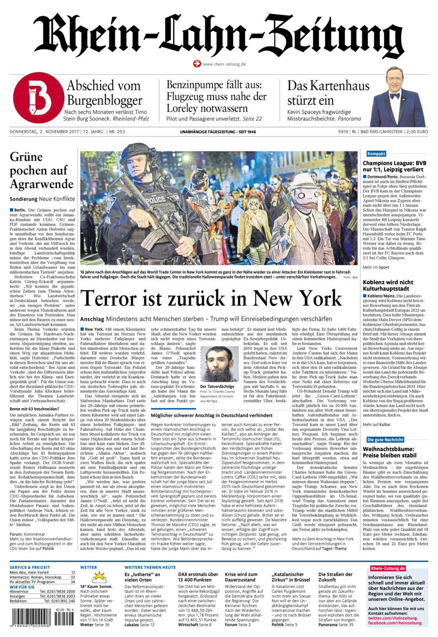Rhein-Lahn-Zeitung vom Donnerstag, 02.11.2017