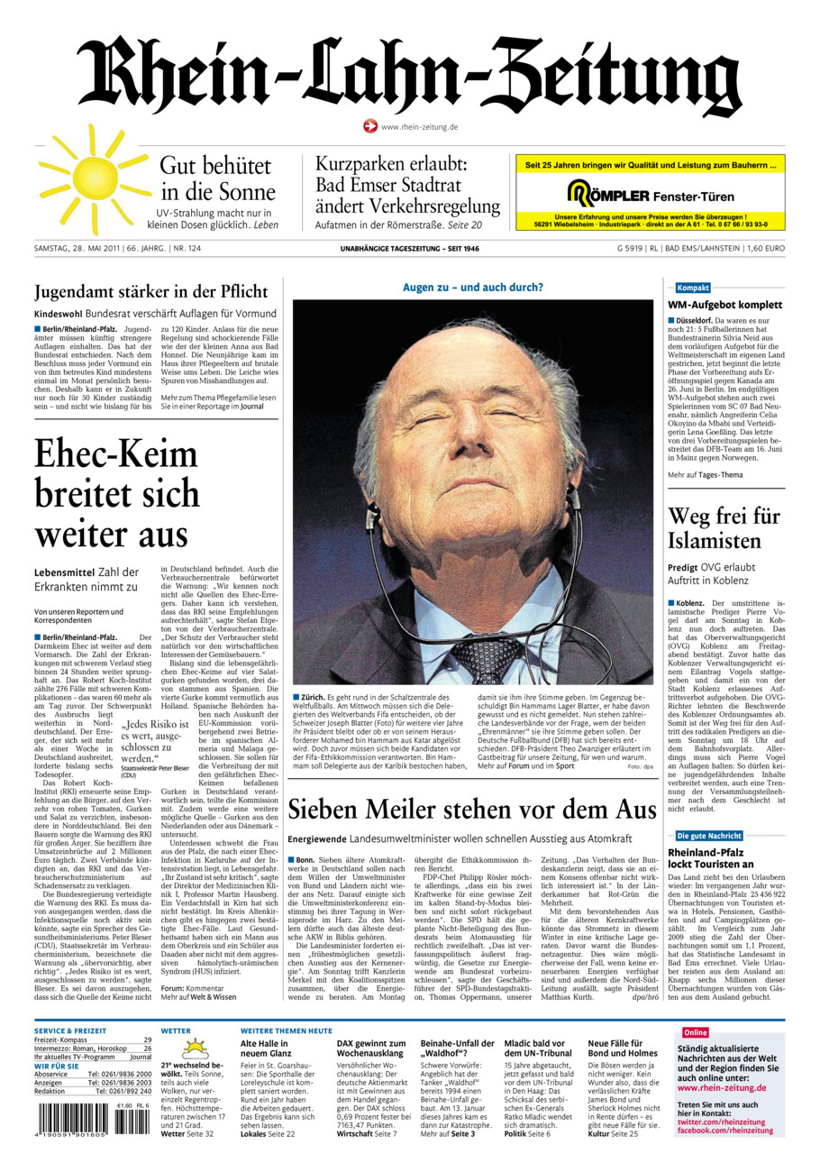 Rhein-Lahn-Zeitung vom Samstag, 28.05.2011