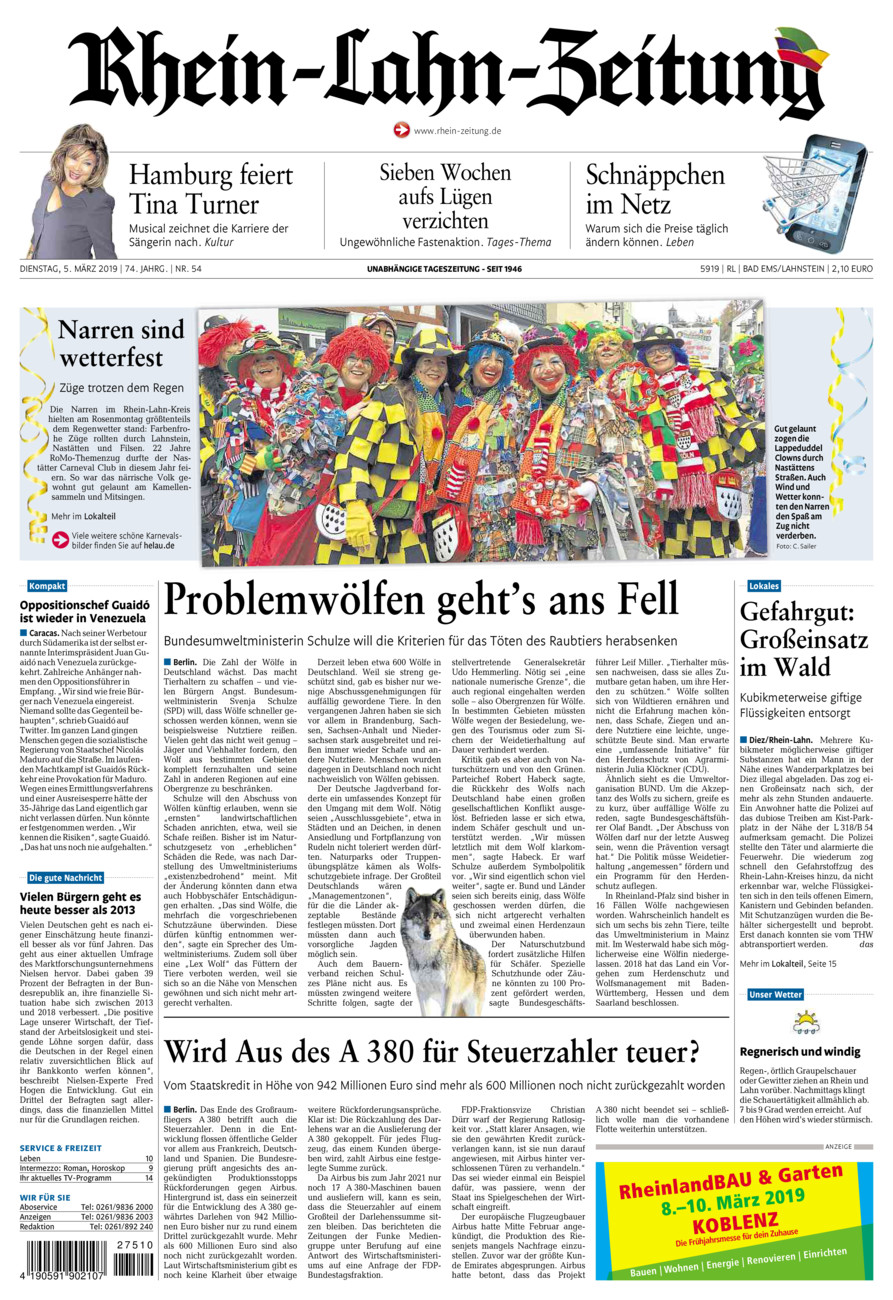 Rhein-Lahn-Zeitung vom Dienstag, 05.03.2019