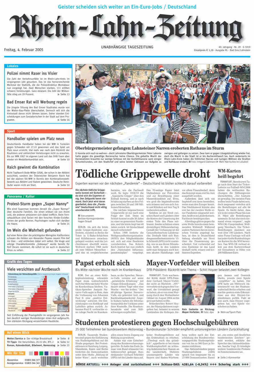 Rhein-Lahn-Zeitung vom Freitag, 04.02.2005