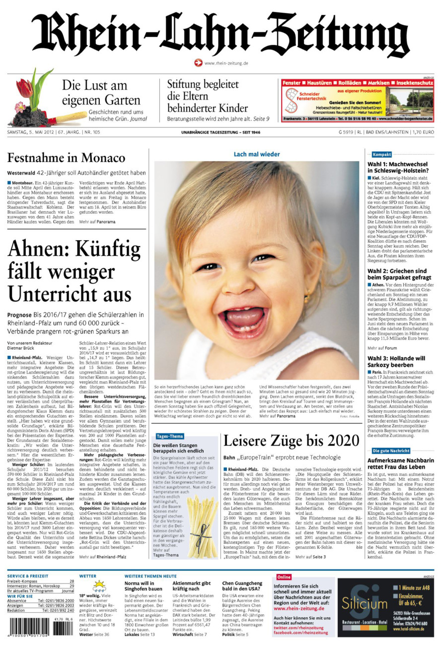 Rhein-Lahn-Zeitung vom Samstag, 05.05.2012
