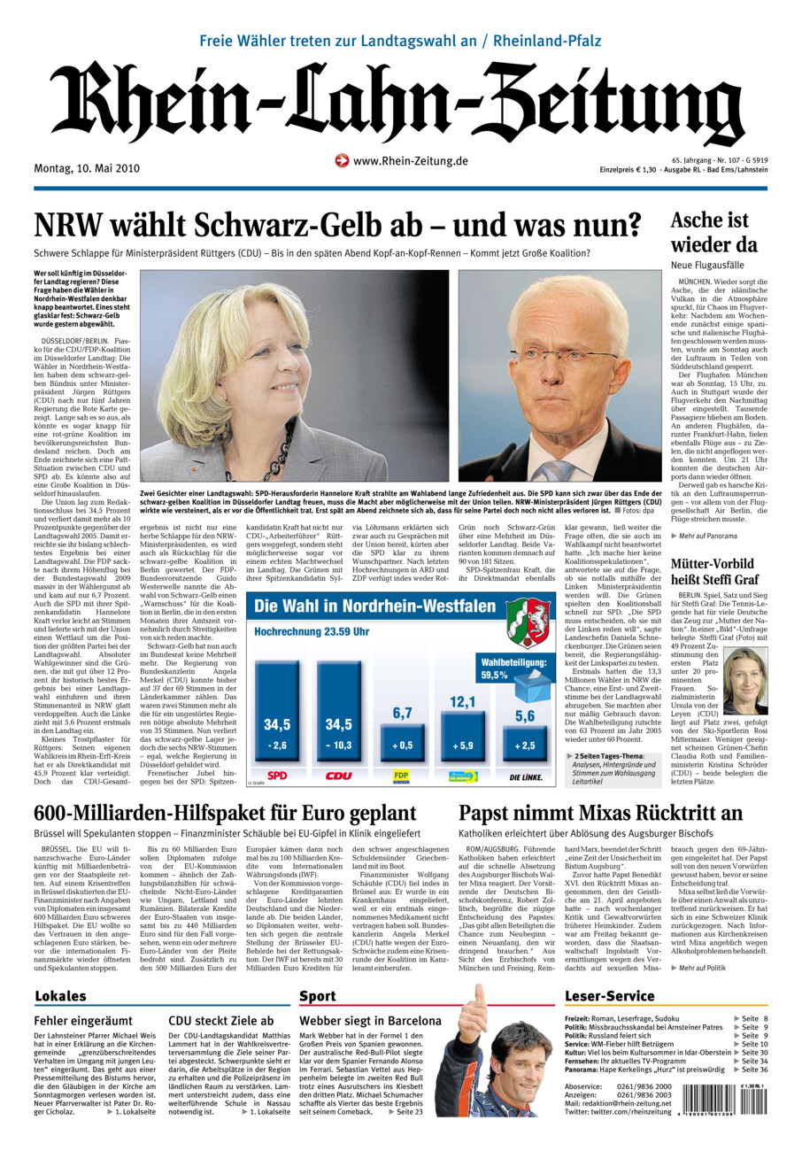 Rhein-Lahn-Zeitung vom Montag, 10.05.2010