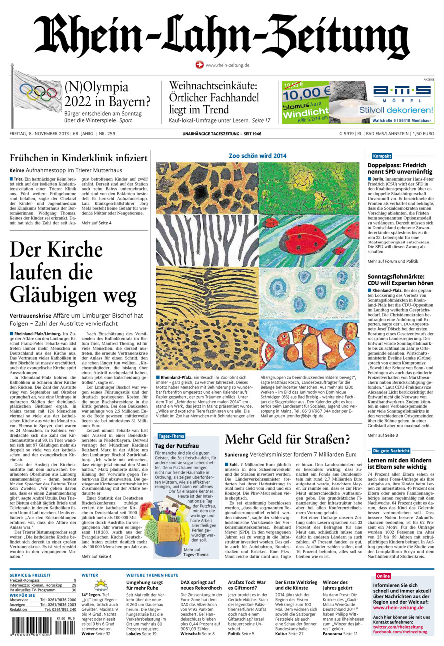 Rhein-Lahn-Zeitung vom Freitag, 08.11.2013