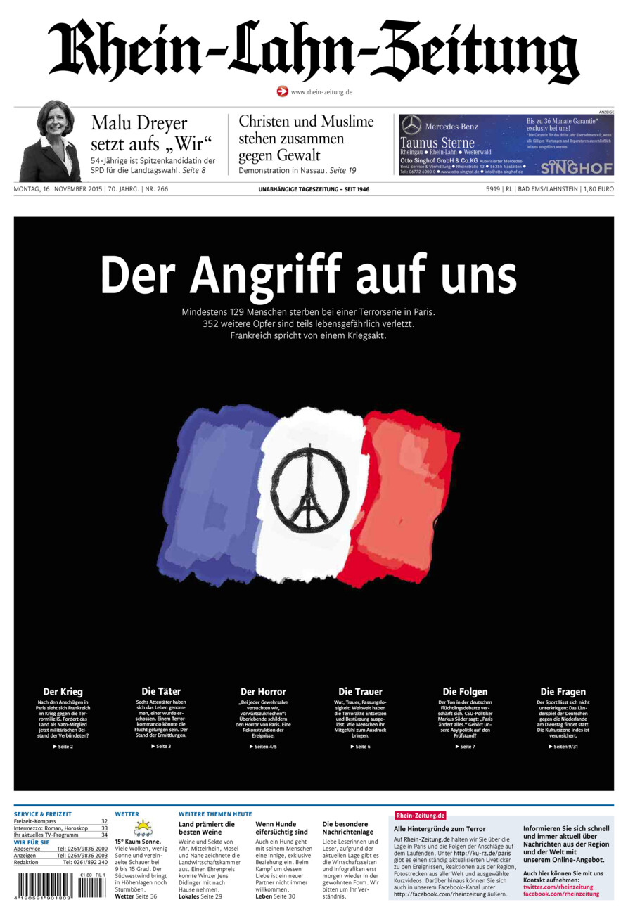 Rhein-Lahn-Zeitung vom Montag, 16.11.2015