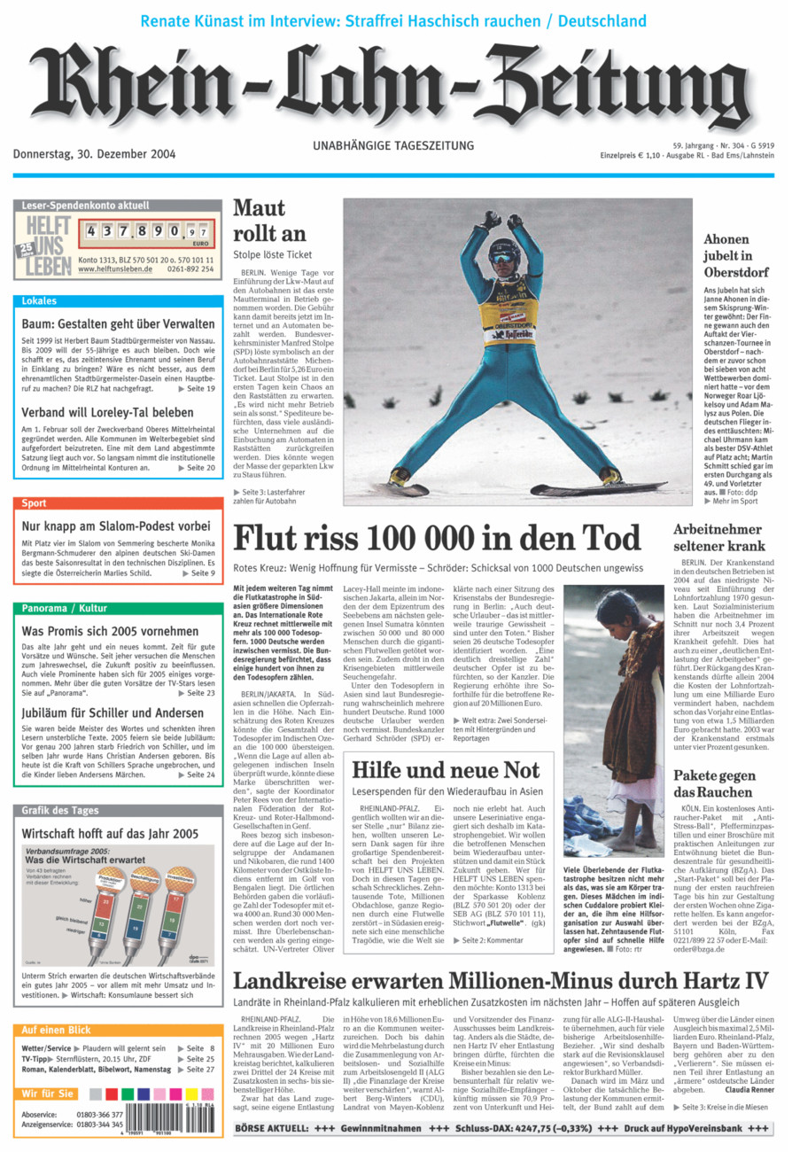 Rhein-Lahn-Zeitung vom Donnerstag, 30.12.2004