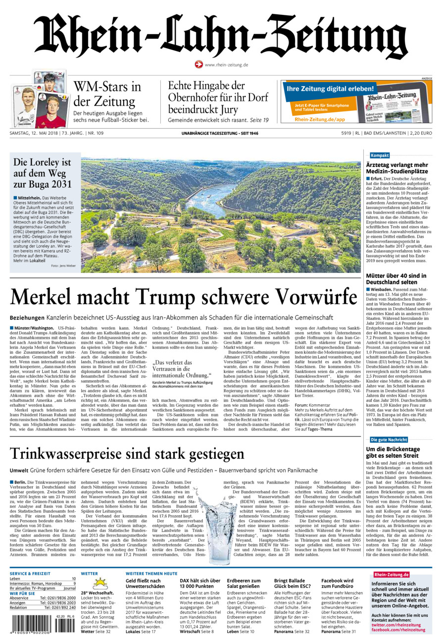 Rhein-Lahn-Zeitung vom Samstag, 12.05.2018