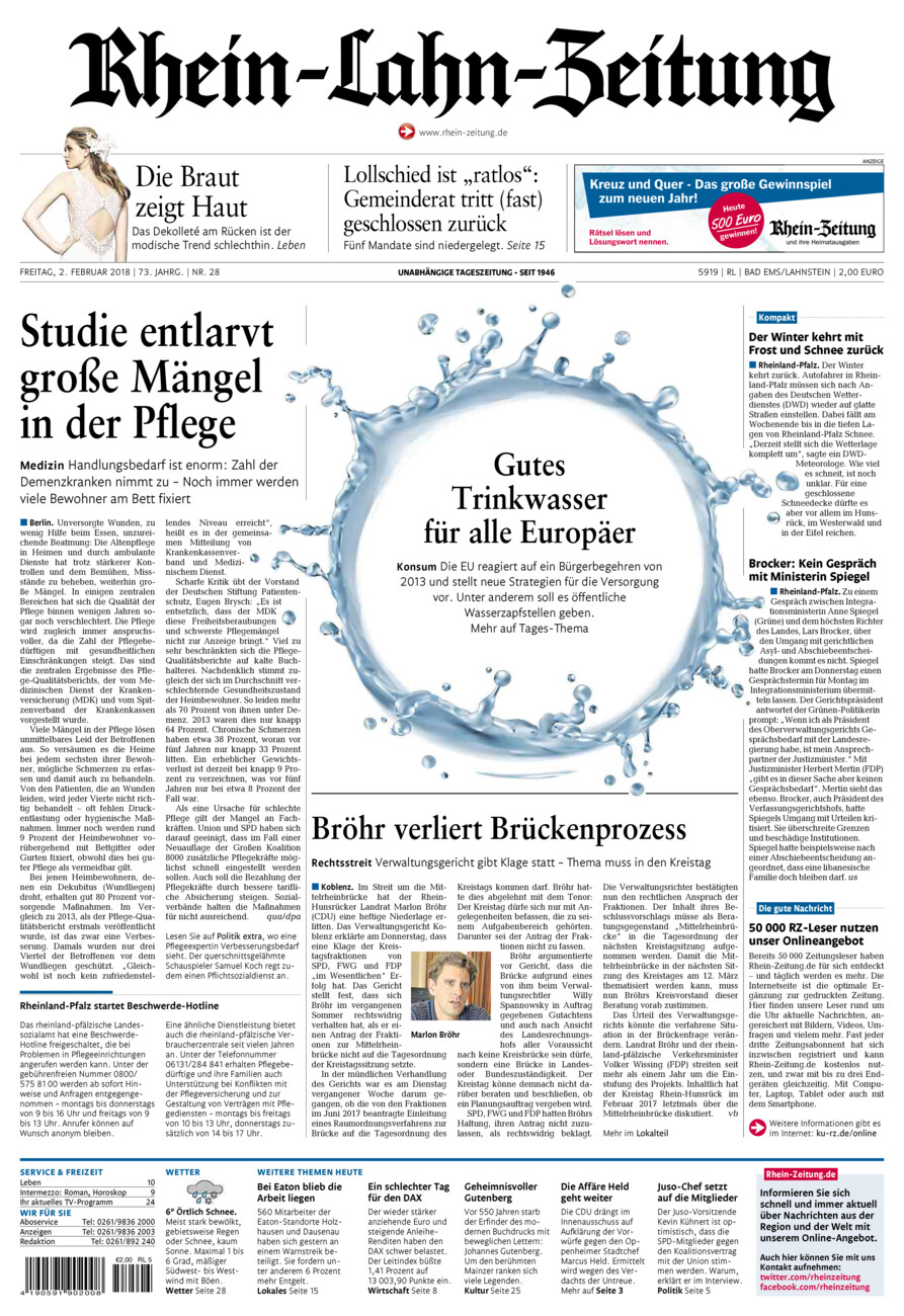 Rhein-Lahn-Zeitung vom Freitag, 02.02.2018