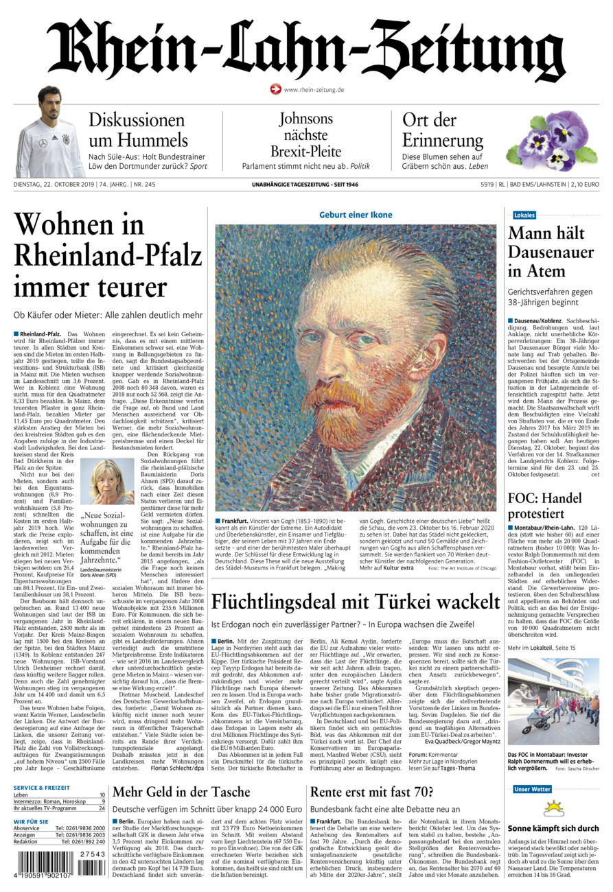 Rhein-Lahn-Zeitung vom Dienstag, 22.10.2019