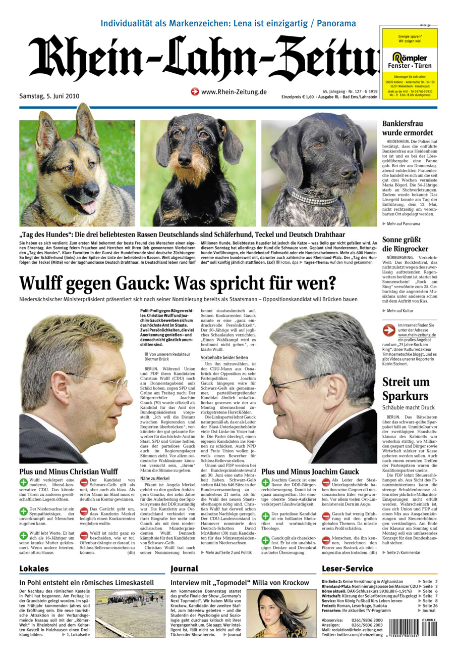 Rhein-Lahn-Zeitung vom Samstag, 05.06.2010