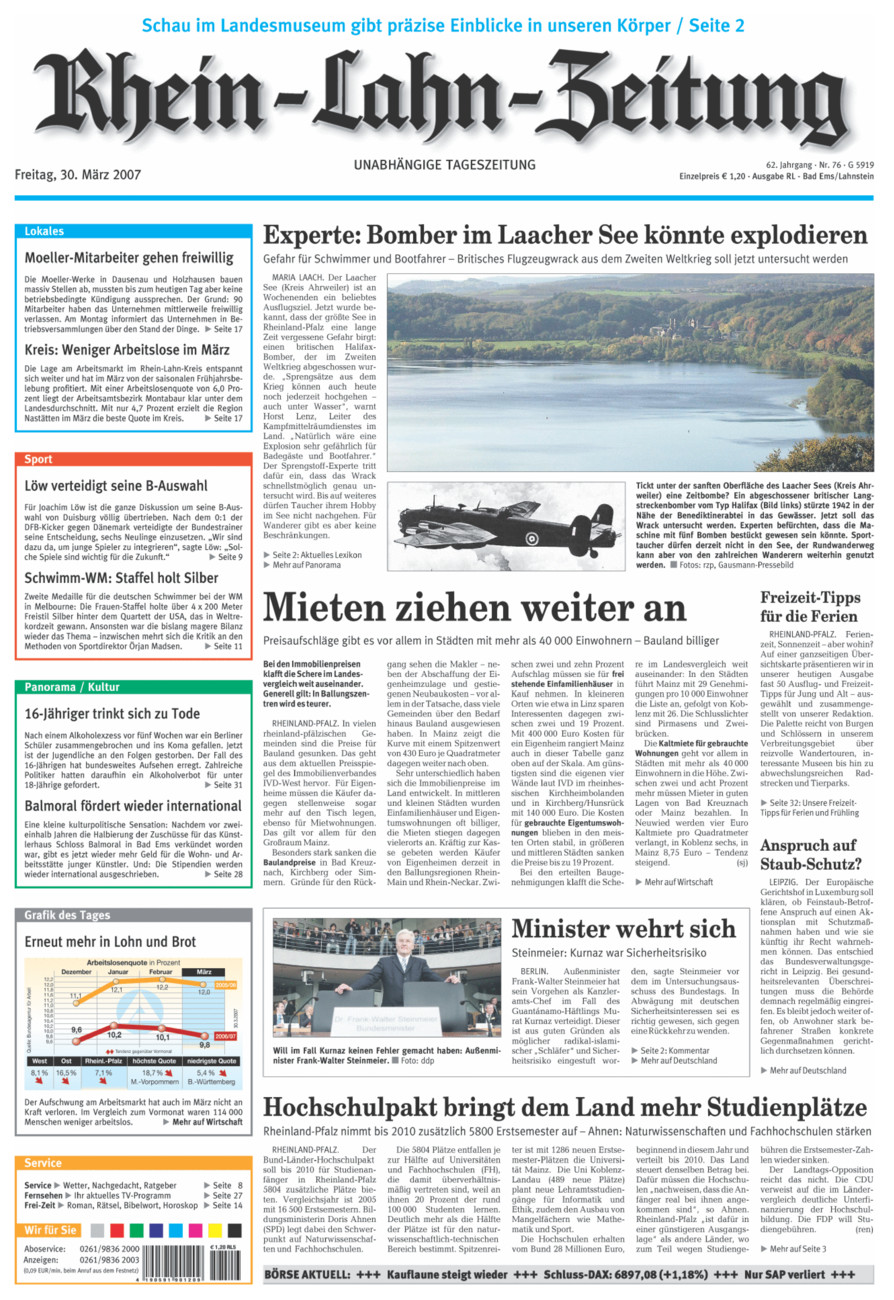 Rhein-Lahn-Zeitung vom Freitag, 30.03.2007