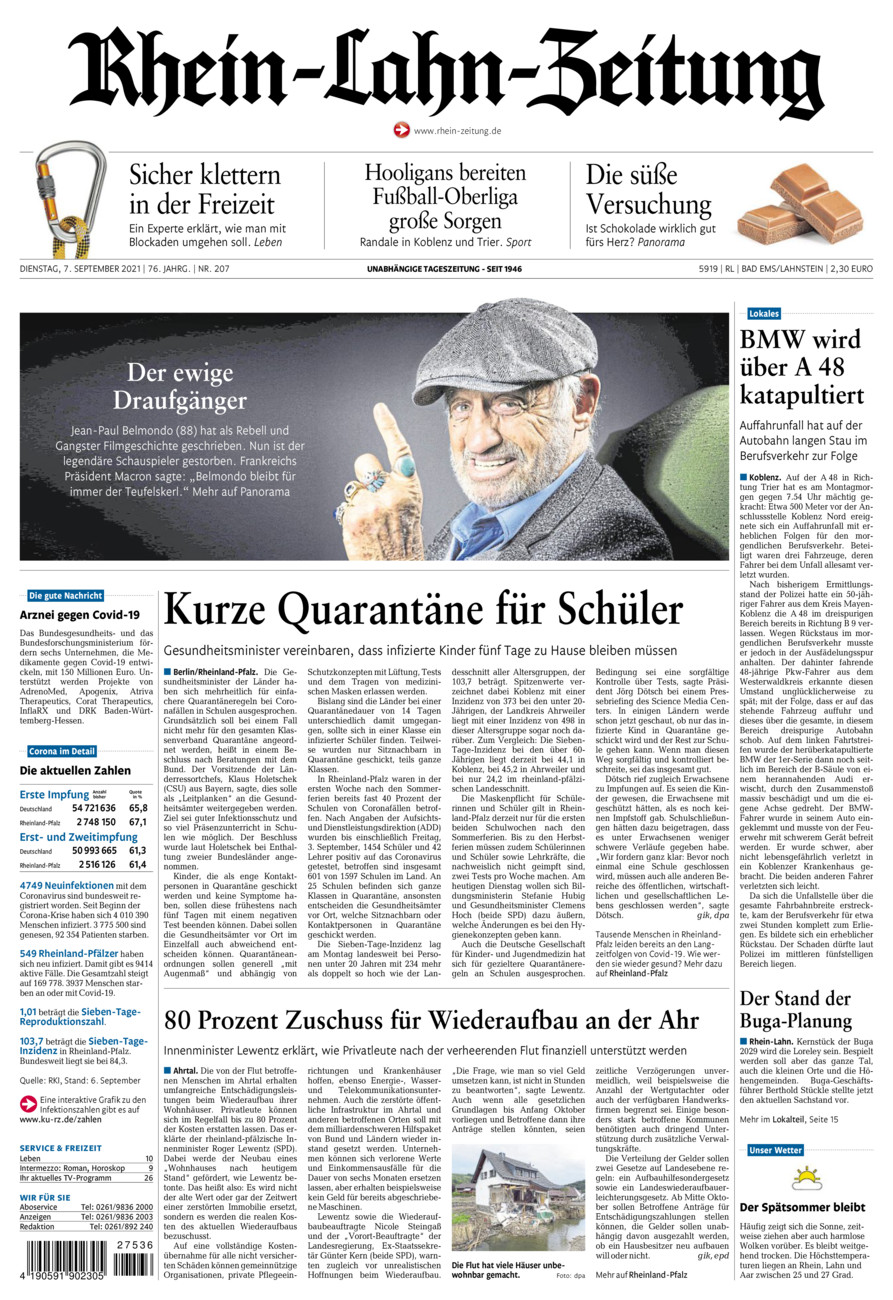 Rhein-Lahn-Zeitung vom Dienstag, 07.09.2021