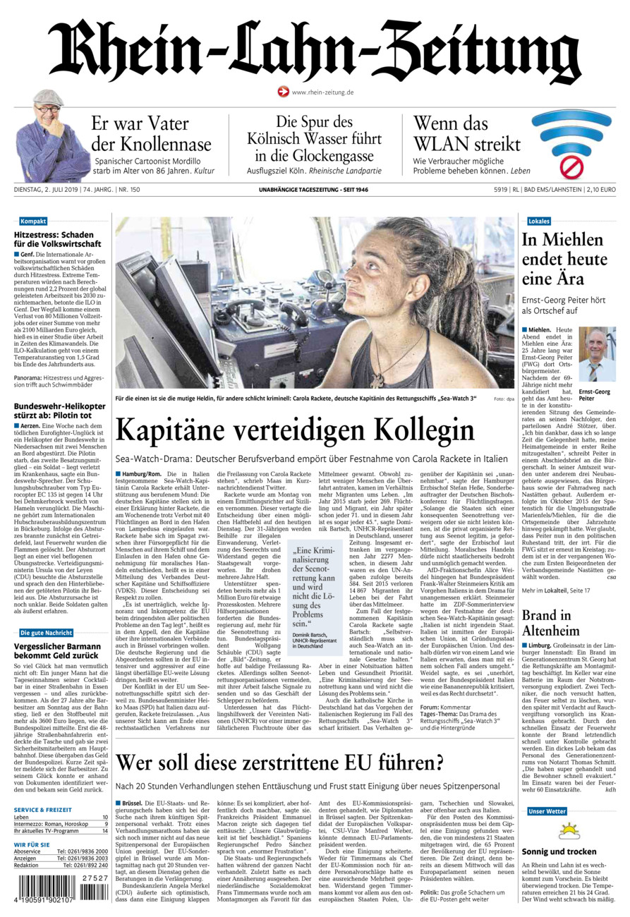 Rhein-Lahn-Zeitung vom Dienstag, 02.07.2019