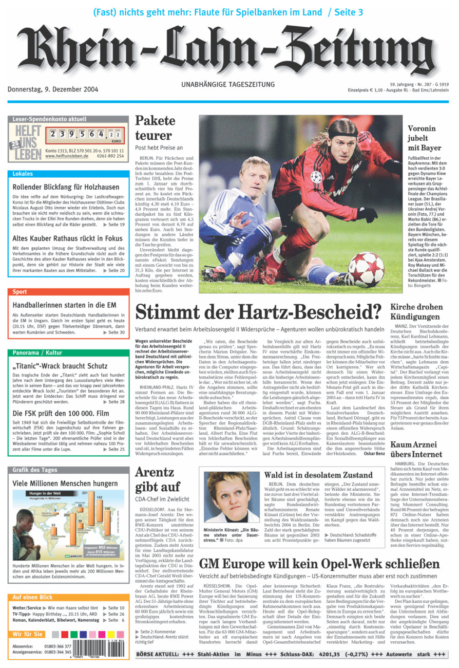 Rhein-Lahn-Zeitung vom Donnerstag, 09.12.2004