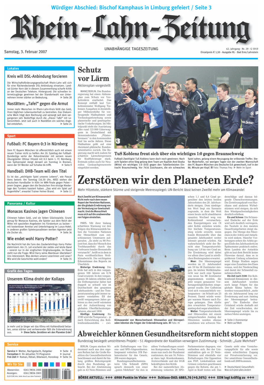 Rhein-Lahn-Zeitung vom Samstag, 03.02.2007