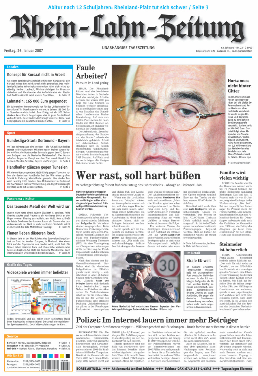 Rhein-Lahn-Zeitung vom Freitag, 26.01.2007