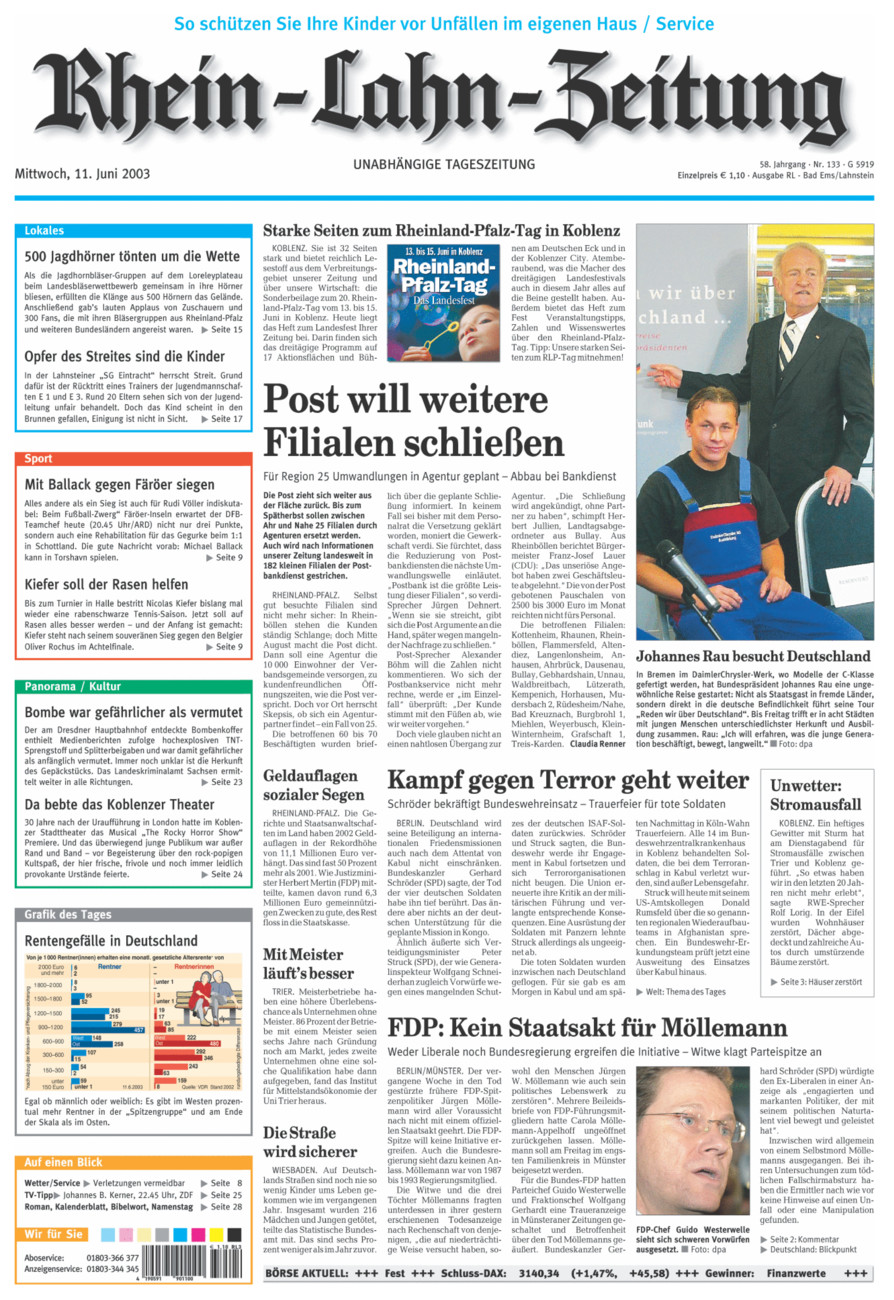 Rhein-Lahn-Zeitung vom Mittwoch, 11.06.2003