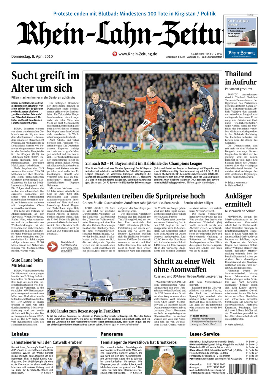 Rhein-Lahn-Zeitung vom Donnerstag, 08.04.2010