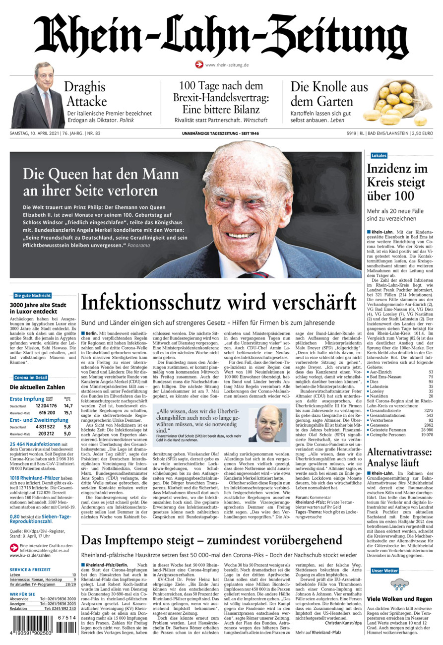 Rhein-Lahn-Zeitung vom Samstag, 10.04.2021