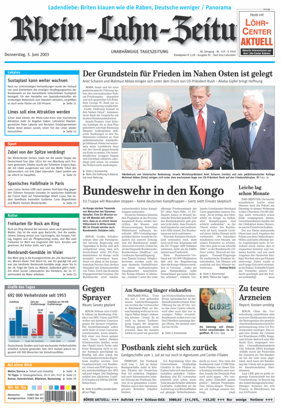 Rhein-Lahn-Zeitung vom Donnerstag, 05.06.2003