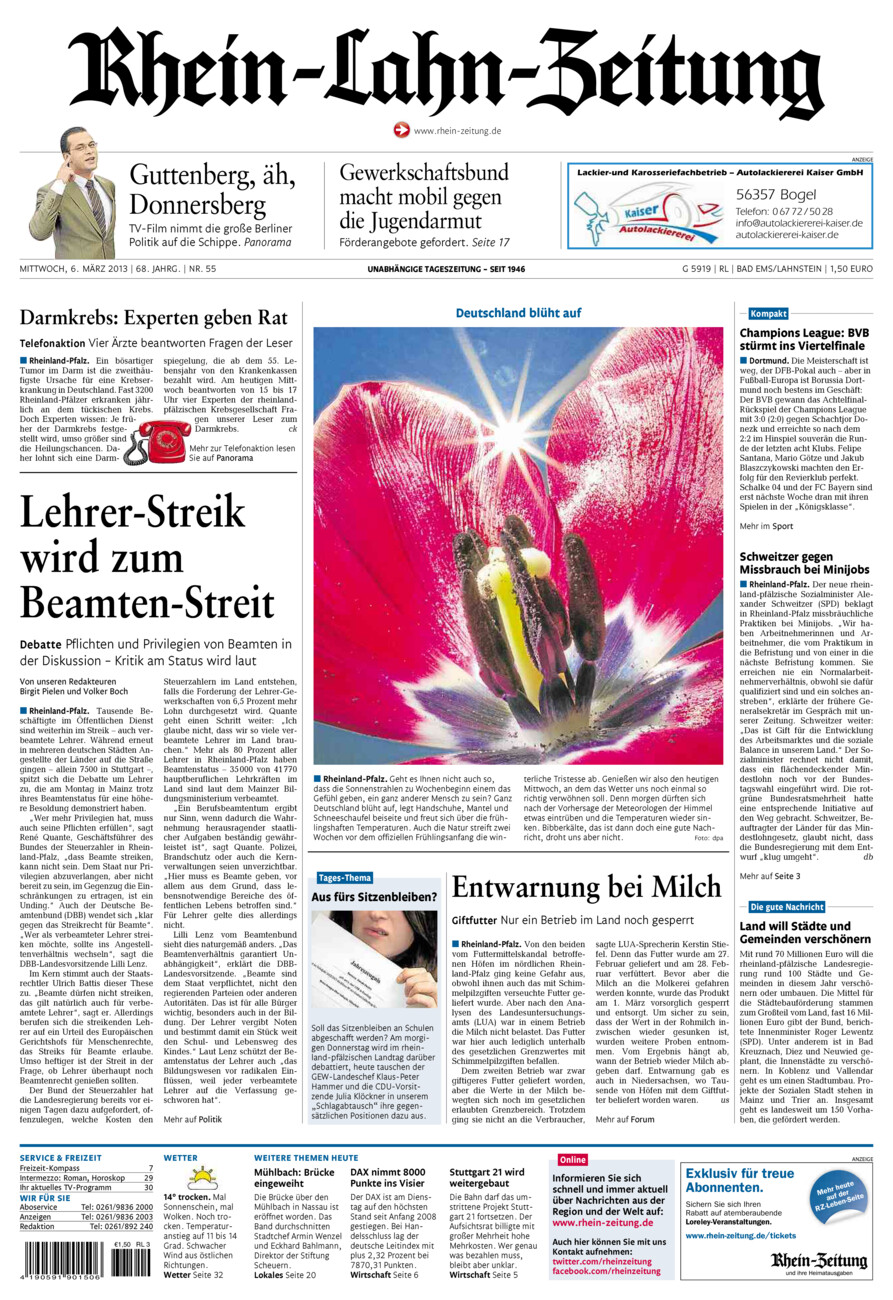 Rhein-Lahn-Zeitung vom Mittwoch, 06.03.2013