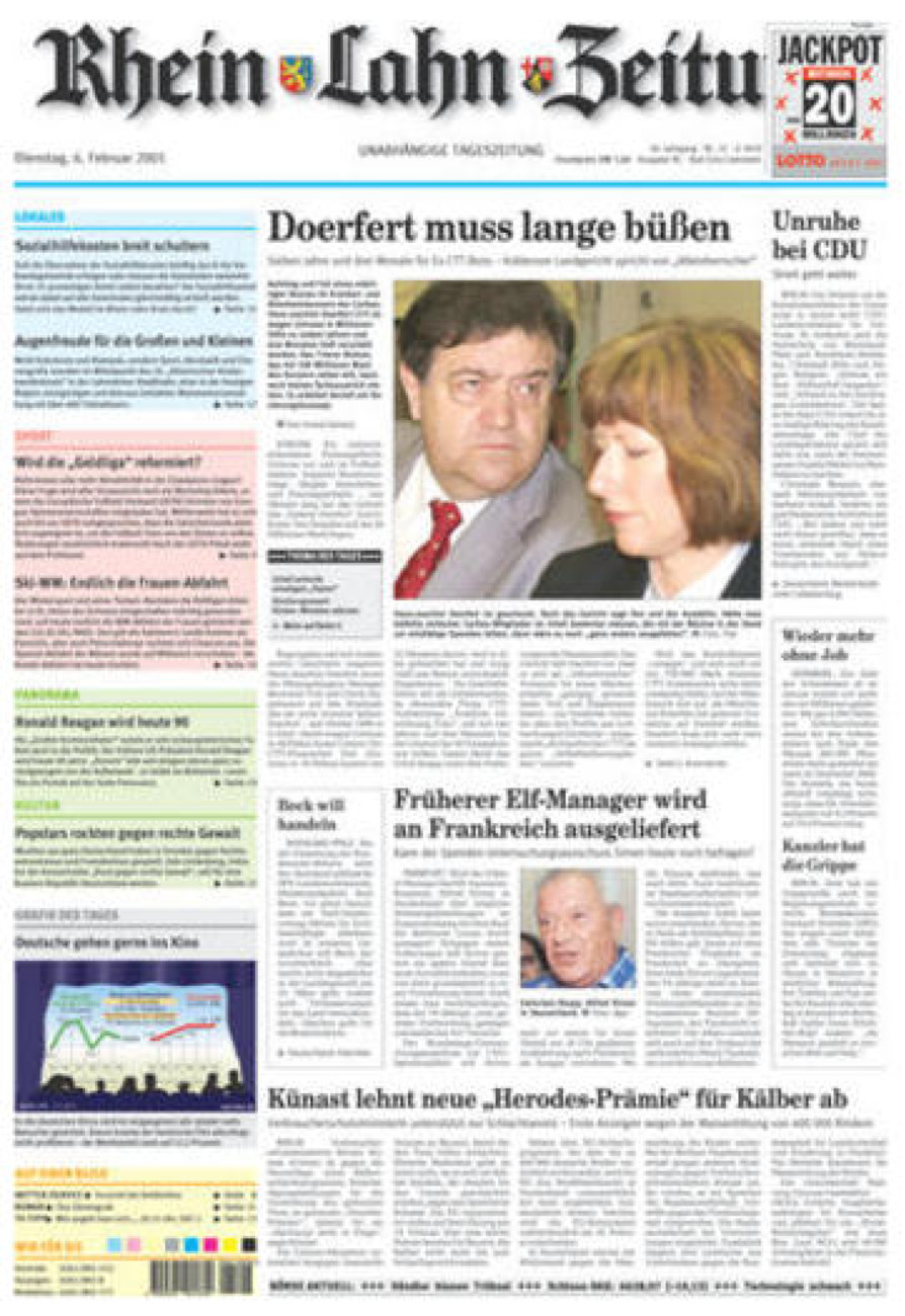Rhein-Lahn-Zeitung vom Dienstag, 06.02.2001