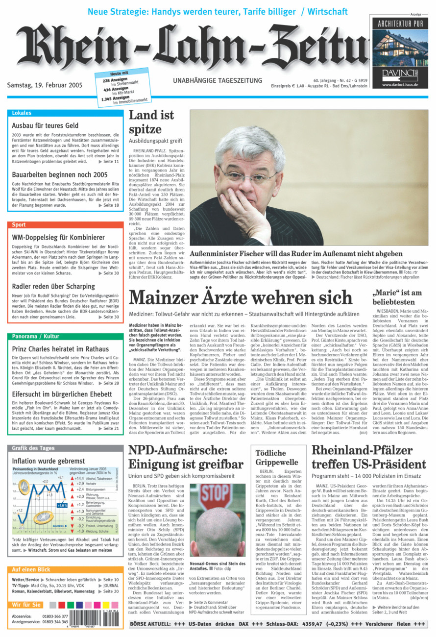 Rhein-Lahn-Zeitung vom Samstag, 19.02.2005