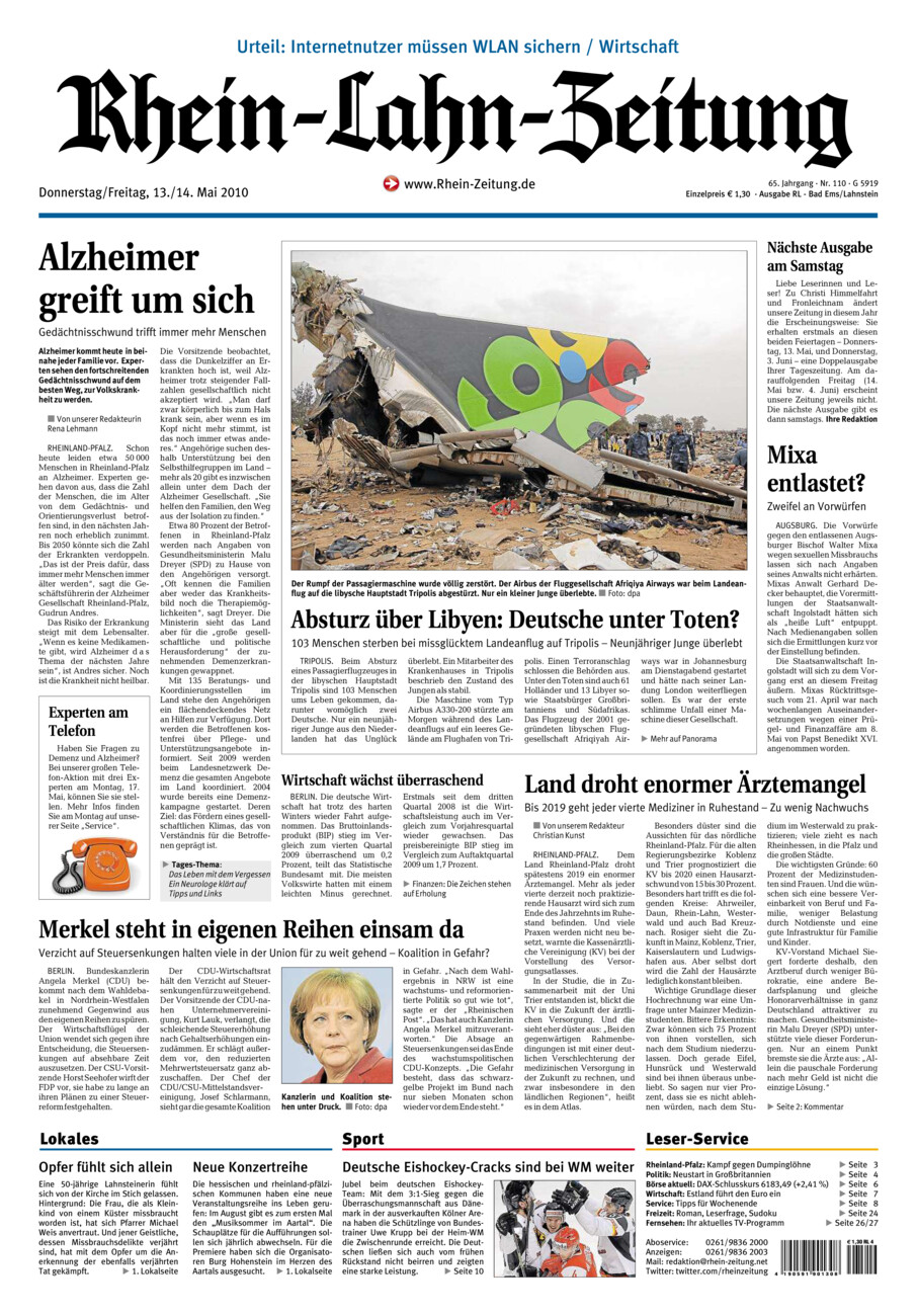 Rhein-Lahn-Zeitung vom Donnerstag, 13.05.2010