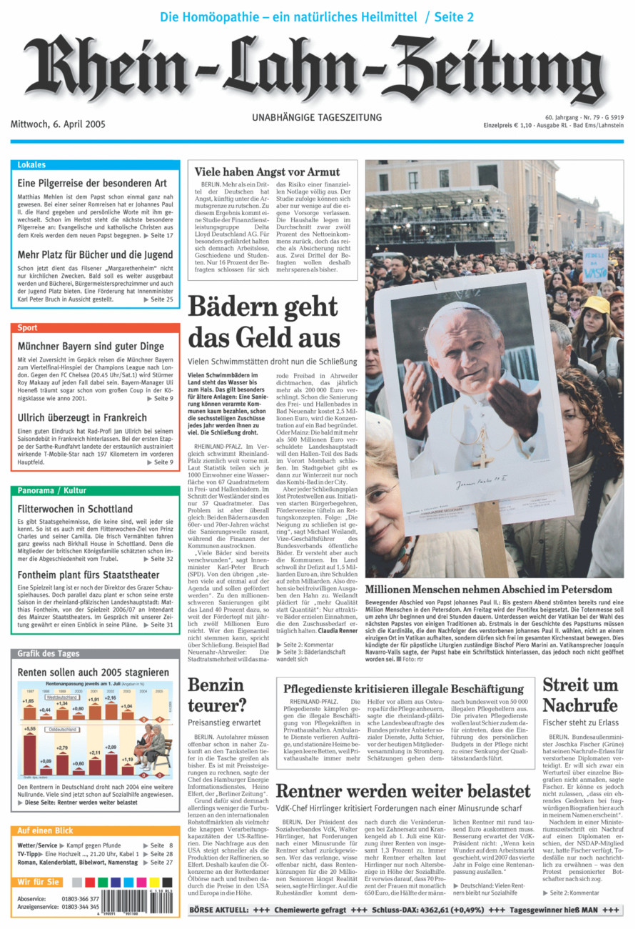 Rhein-Lahn-Zeitung vom Mittwoch, 06.04.2005