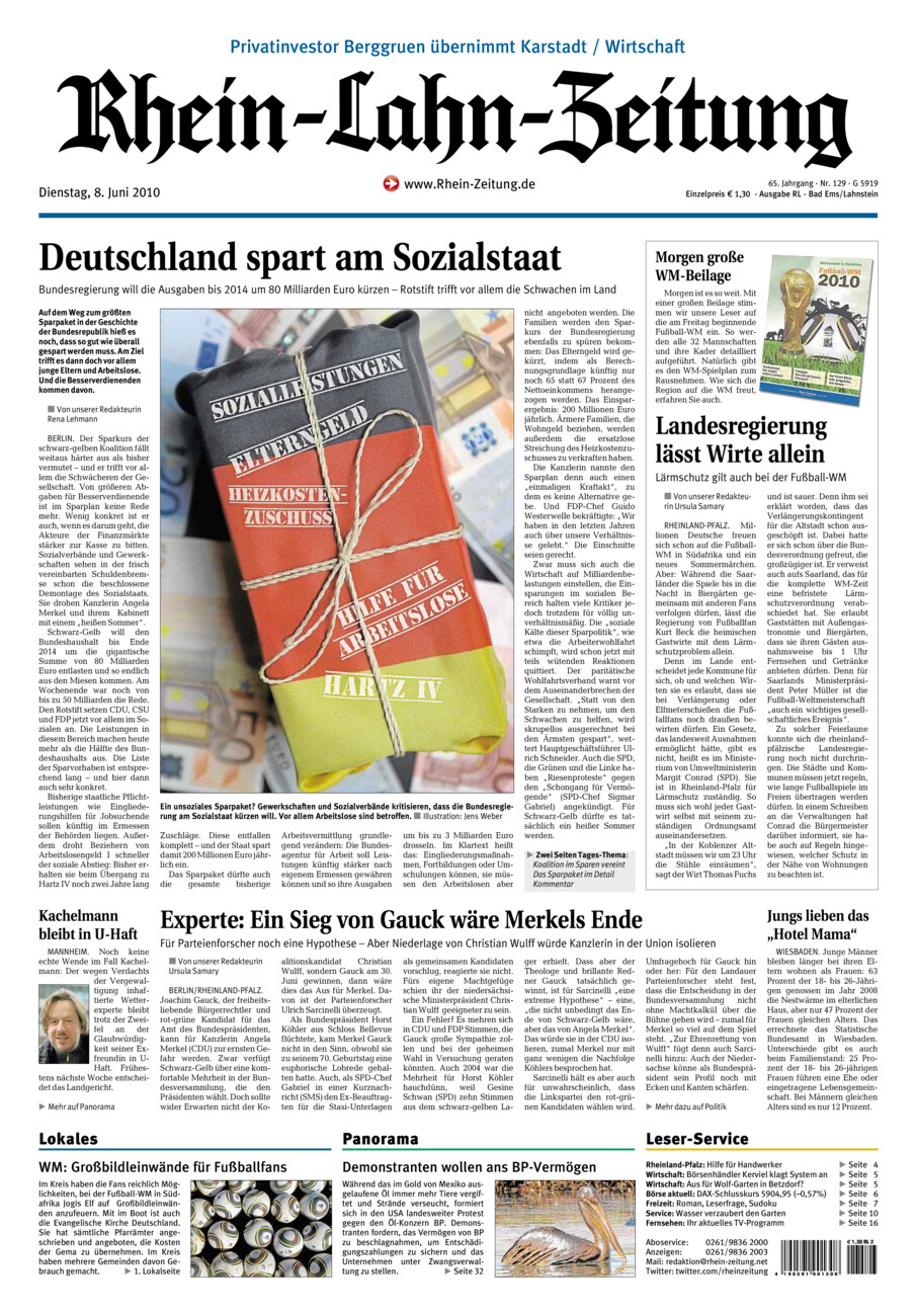 Rhein-Lahn-Zeitung vom Dienstag, 08.06.2010